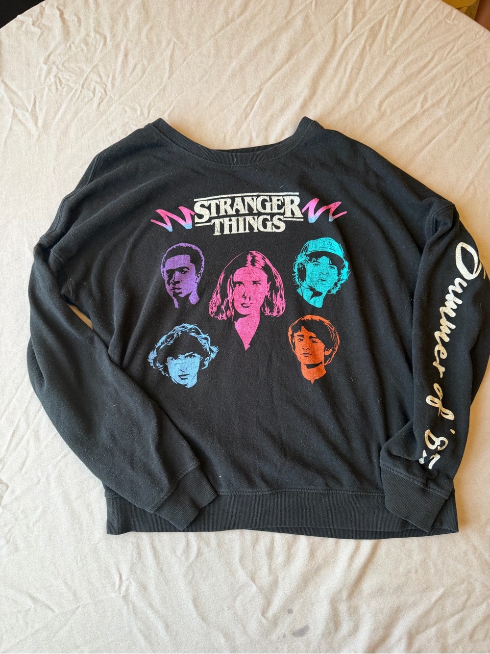 Stranger Things Black Graphic Sweatshirt - Women's